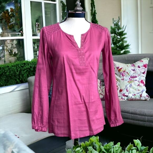 TRUCCO SPAIN Tops - TRUCCO SPAIN CROCHET LONG SLEEVE TOP BLOUSE GARDEN GIRL!